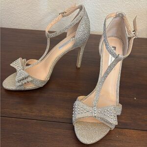 INC International Concepts Glittering Silver Heels